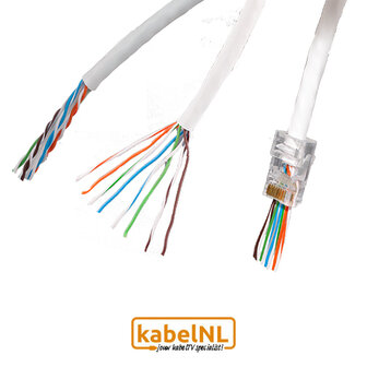 Krimptang UTP CAT6 incl. 10 stuks &#039;quick connect&#039; RJ45 connectoren