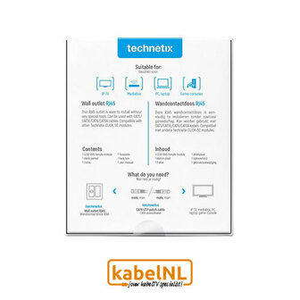 Technetix wandcontactdoos RJ45 omschrijving