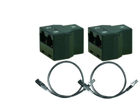 UTP splitters CAT-5/6 (2 stuks)