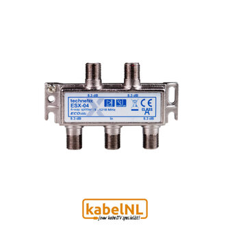 Technetix 4 weg splitter F connector ESX-04