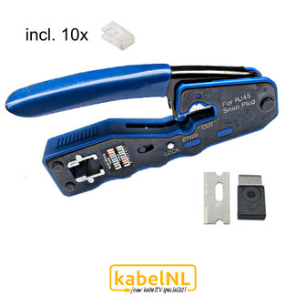 Krimptang UTP CAT6 incl. 10 stuks 'quick connect' RJ45 connectoren