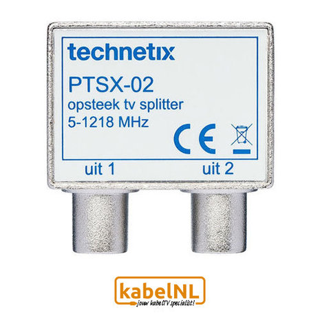 Technetix 2-weg coax splitter Ziggo