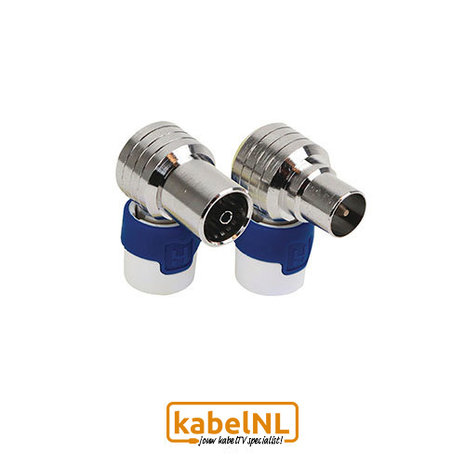 Set coax stekkers Ziggo Male - Female Haaks