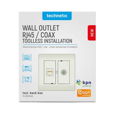 Technetix wandcontactdoos netwerk RJ45 / coax