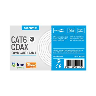 Technetix coax en utp cat6 combikabel 20 meter