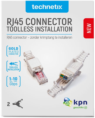 Set van 2 Doe-Het-Zelf RJ45 connectoren voor CAT6