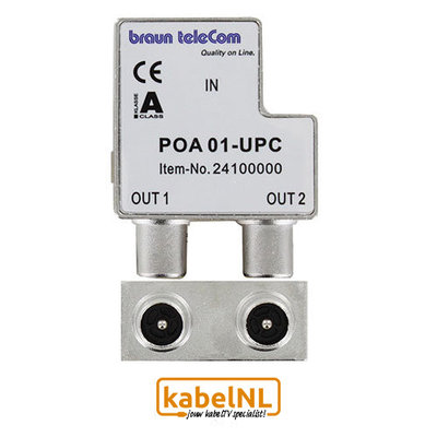 Braun Telecom 2 weg splitter