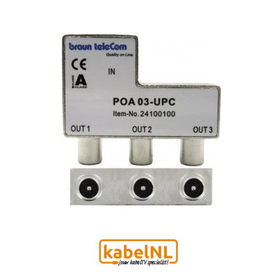 Braun Telecom 3 weg splitter POA 3-UPC