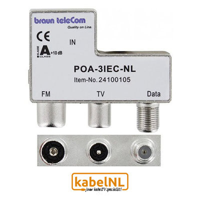 Braun Telecom Radio - TV - Modem splitter POA 3 IEC-NL