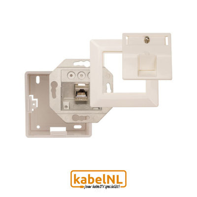 Hirschmann wandcontactdoos internet 1x RJ45 Cat6A Wit - In/Opbouw