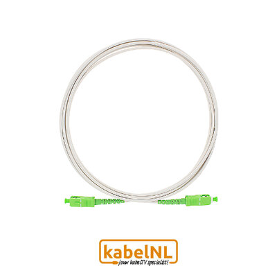glasvezel aansluitkabel 15 meter gearmeerd, type SC/APC-SC/APC
