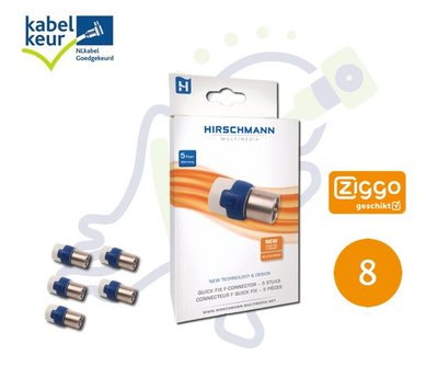 QFC 5 Hirschmann Quick fix push on F-connector 4G LTE Proof