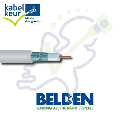 Belden H125 DB+ coax kabel wit rol p/m