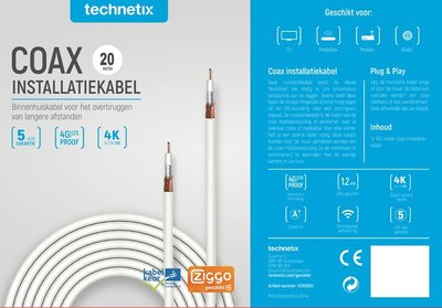 Technetix coax kabel Ziggo 20m