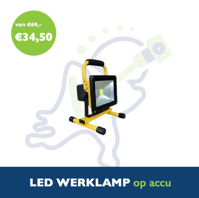 LED werklamp op accu 10W 4Ah
