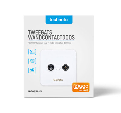 Technetix TRAS2000S wandcontactdoos Ziggo geschikt 4G Proof